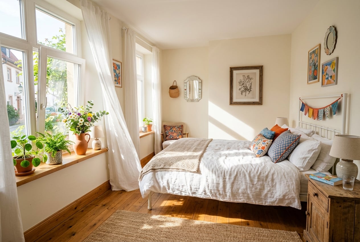 Licht en zonnig vakantieappartement met een gezellige woonkamer, klaar voor gasten