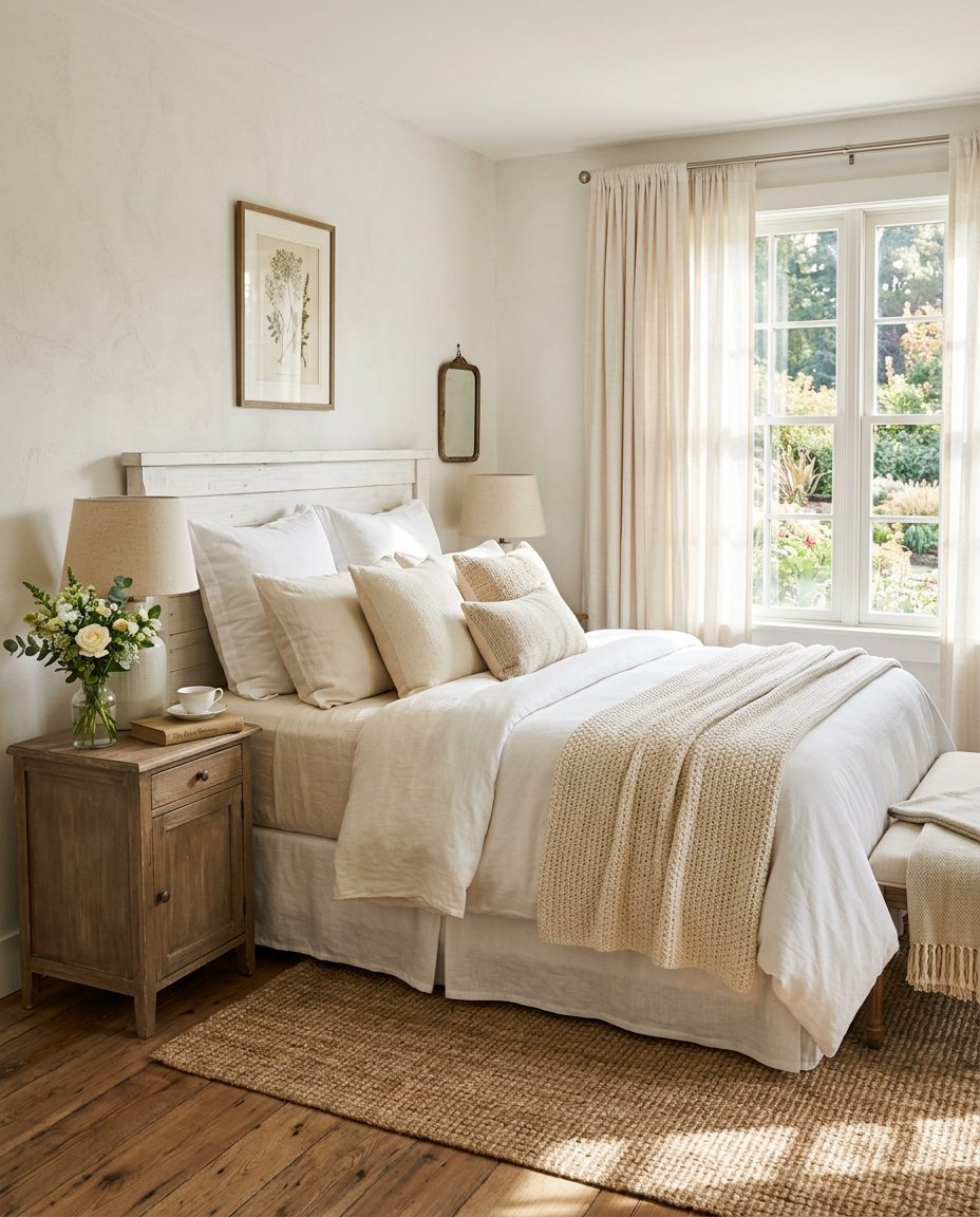Gezellige, zonovergoten B&B-gastenkamer met een netjes opgemaakt bed